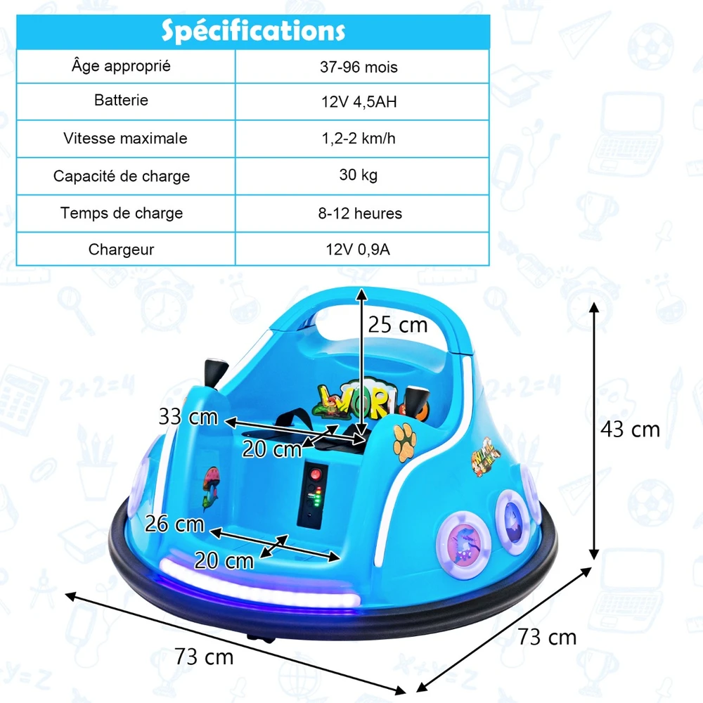 Elektromobilis 12 V mėlynas