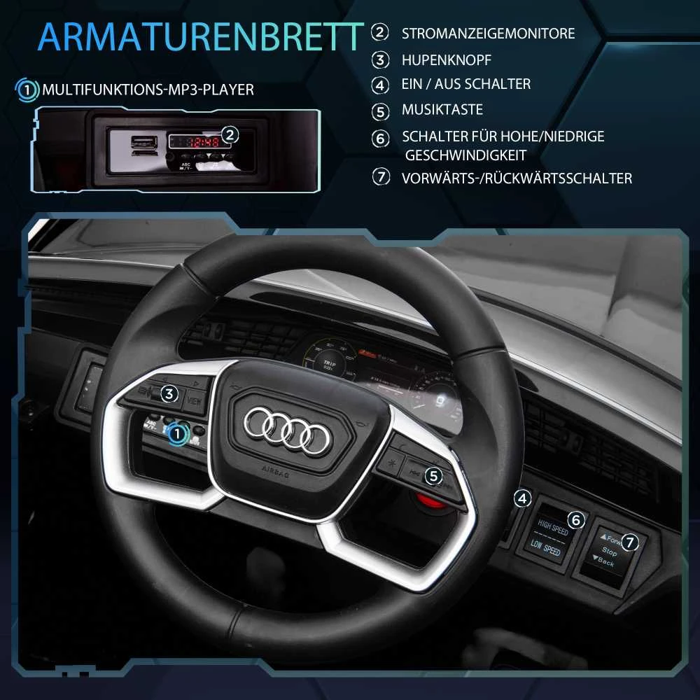 HOMCOM vaikiškas elektromobilis su nuotolinio valdymo pulteliu, saugos diržu, muzikos grotuvu (MP3/USB/TF), 3–5 metų vaikams
