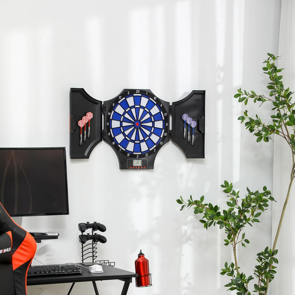 SPORTNOW Elektroninė smiginio lenta su 12 smiginio strėlių, atsarginiais antgaliais, smiginio aparatu, LCD ekranu, skirta 8 žaidėjams