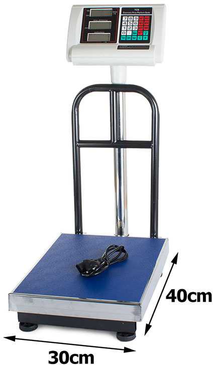 Virtuvinės svarstyklės Elektroninės platforminės svarstyklės 200kg, 30x40 cm