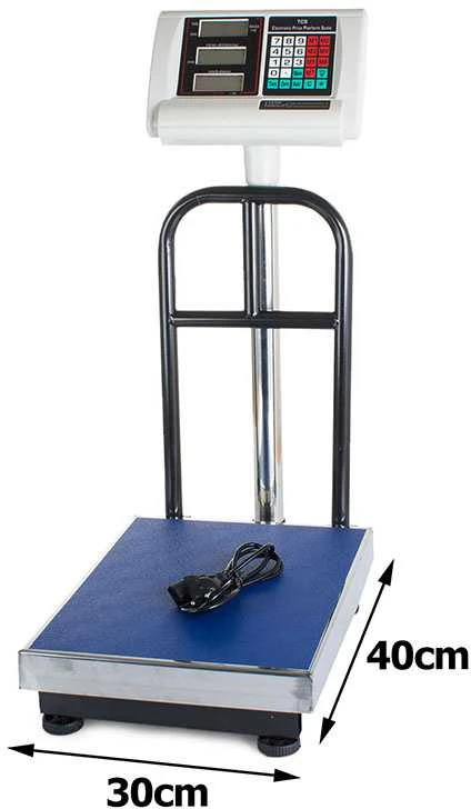 Elektroninės platforminės svarstyklės su atlošu 100 kg, 30x40 cm