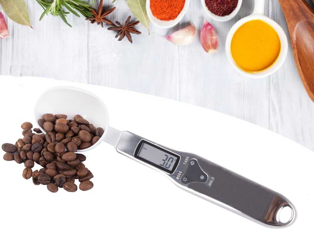 Elektroninės virtuvės šaukšto svarstyklės LCD, 500g