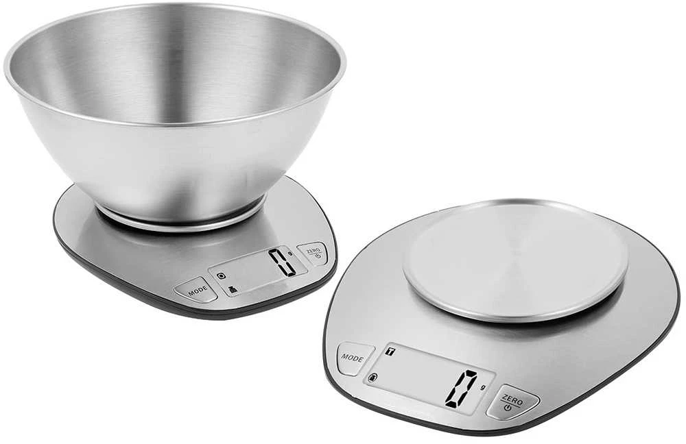 Elektroninės virtuvinės svarstyklės su metaline dubeniu 5kg/1 g