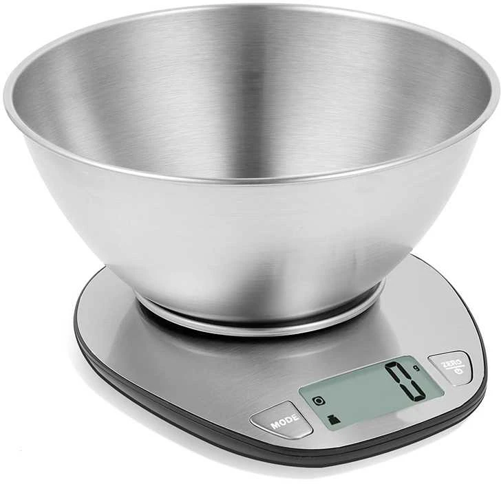 Elektroninės virtuvinės svarstyklės su metaline dubeniu 5kg/1 g