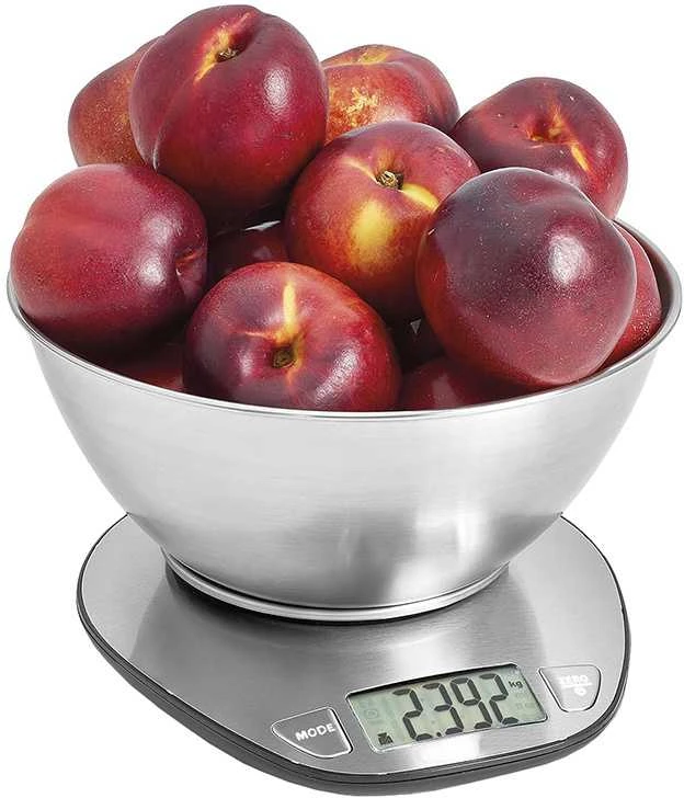 Elektroninės virtuvinės svarstyklės su metaline dubeniu 5kg/1 g