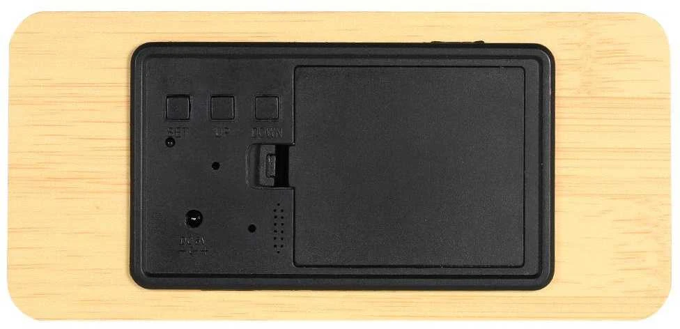 Elektroninis laikrodis su termometru ir higrometru, 15x7x4 cm