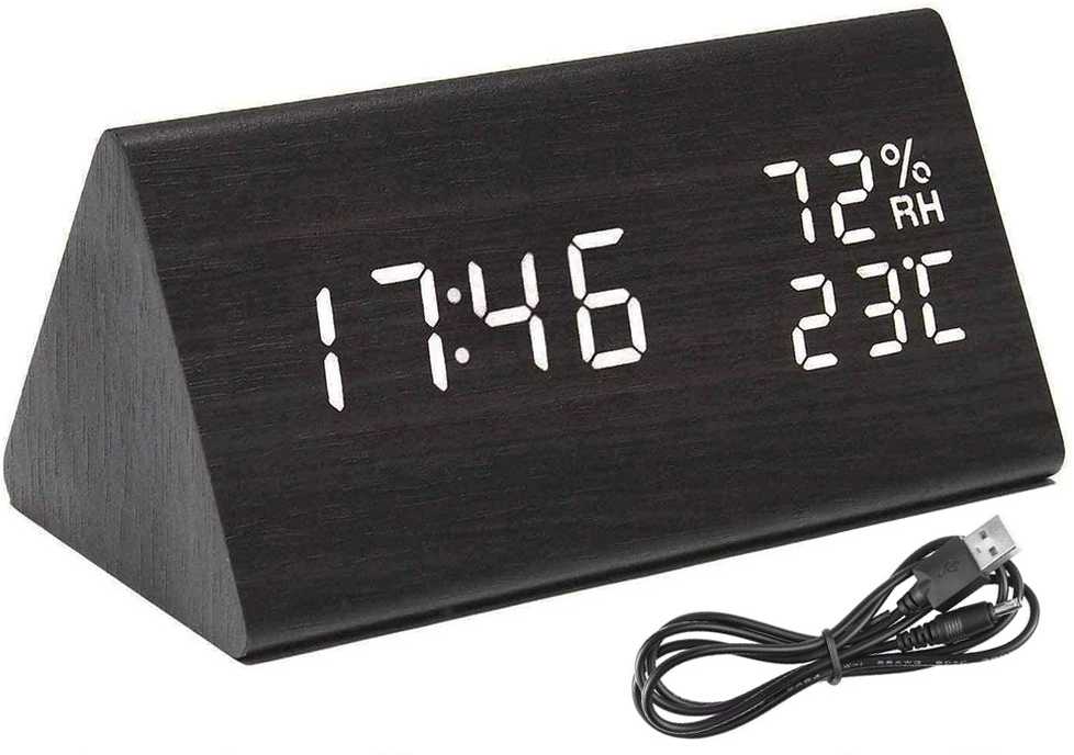 Elektroninis laikrodis su termometru ir higrometru