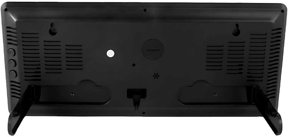 Elektroninis laikrodis-žadintuvas su LED ekranu, 15x35 cm, juodas