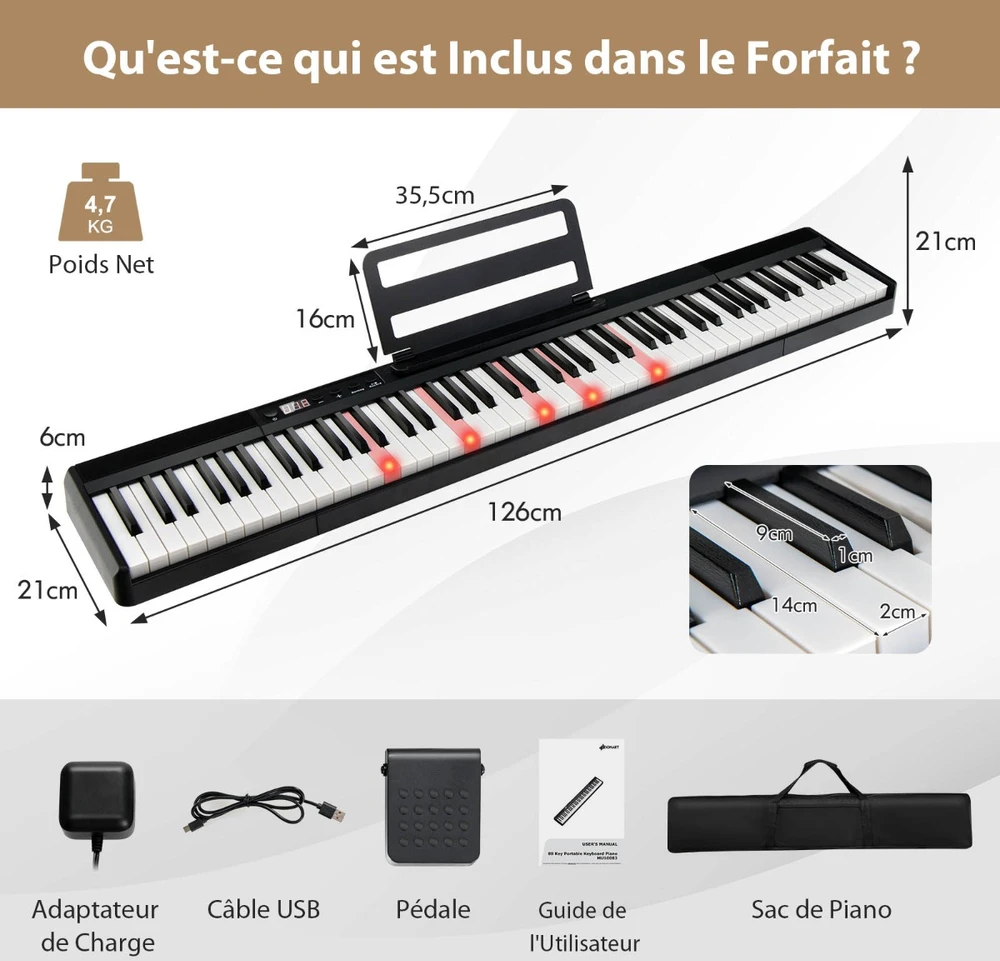 Elektroninis pianinas 126 cm