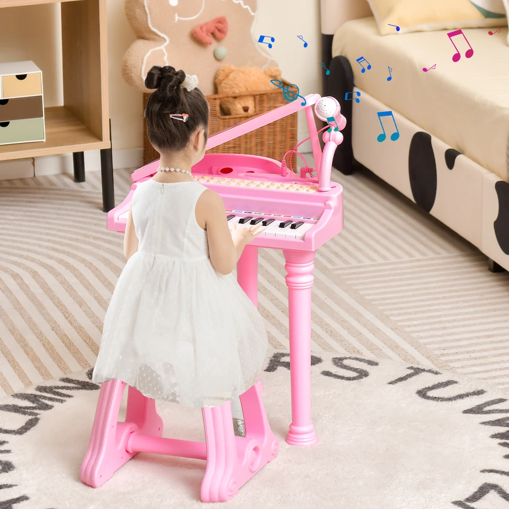 Elektroninis pianinas 37 klavišų rožinis/juodas