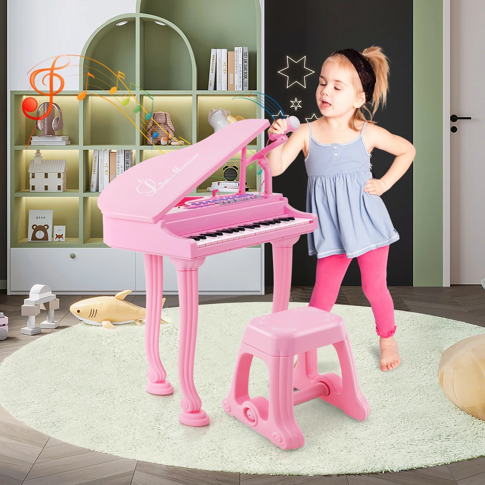 Elektroninis pianinas 37 klavišų rožinis/juodas