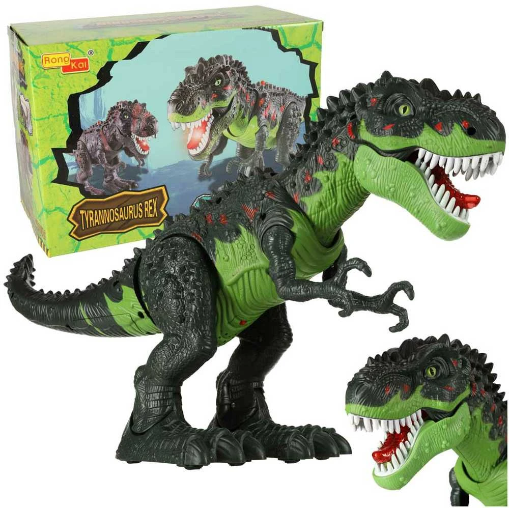 Ikonka T-REX elektroniniai dinozauro pasivaikščiojimai riaumoja žaliai