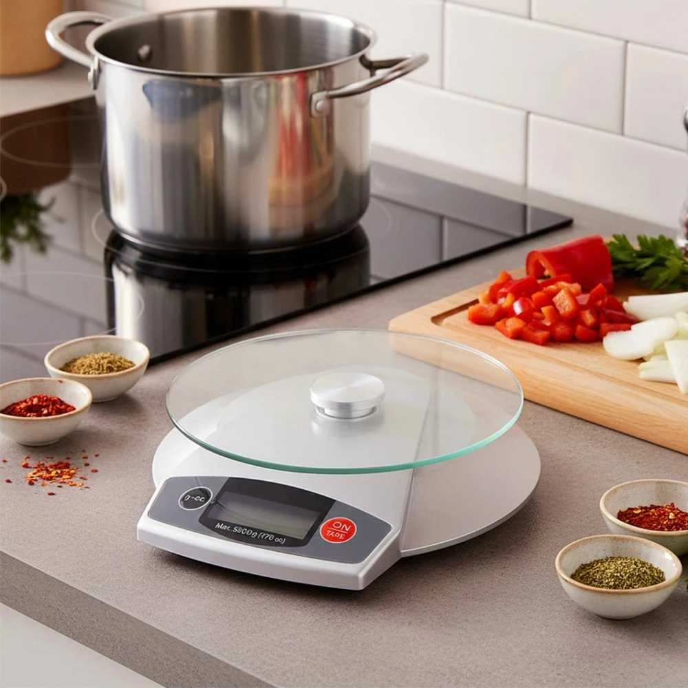 Orion Virtuvinės svarstyklės Stiklinės 5kg LCD