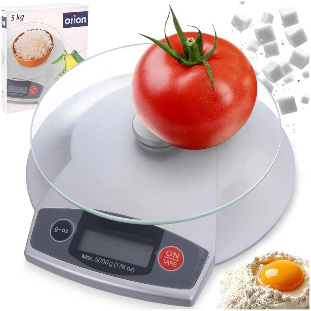 Orion Virtuvinės svarstyklės Stiklinės 5kg LCD