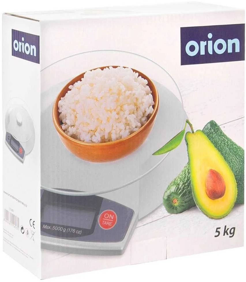 Orion Virtuvinės svarstyklės Stiklinės 5kg LCD