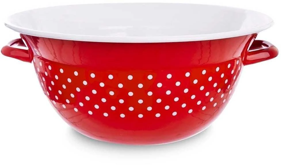 Orion Virtuvinis dubuo 26 cm, emaliuotas raudonas su žirneliais, 2,5 l