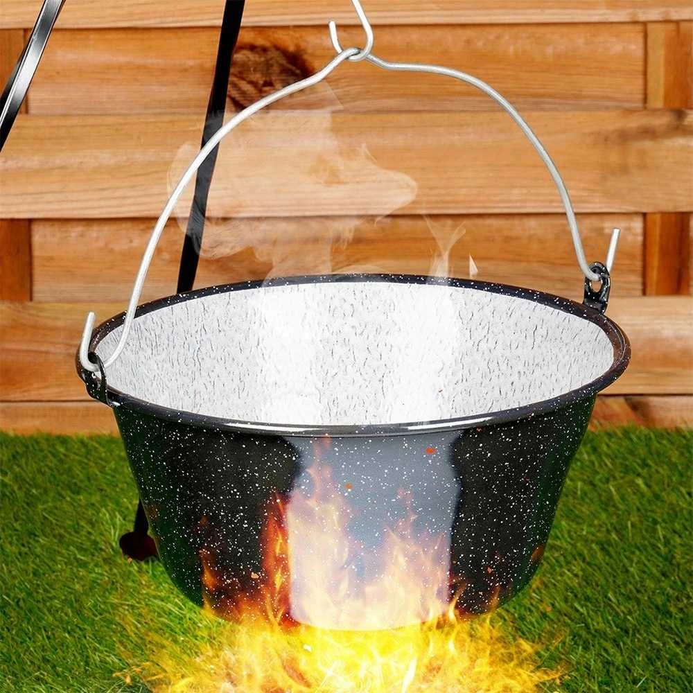 Orion Emaliuotas katilas 9,5 l - Juodas/baltas, su kabinimo rankena