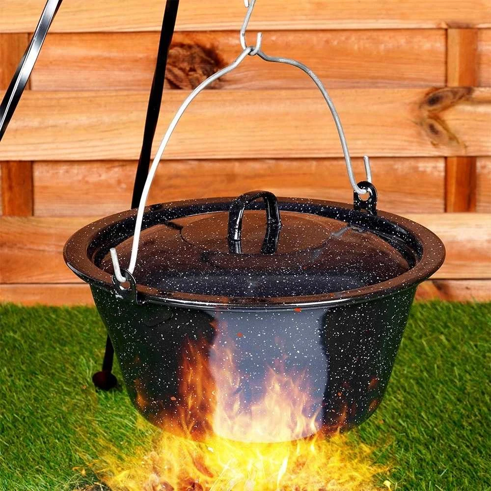 Orion Emaliuotas katilas 9,5 l - Juodas/baltas, su kabinimo rankena