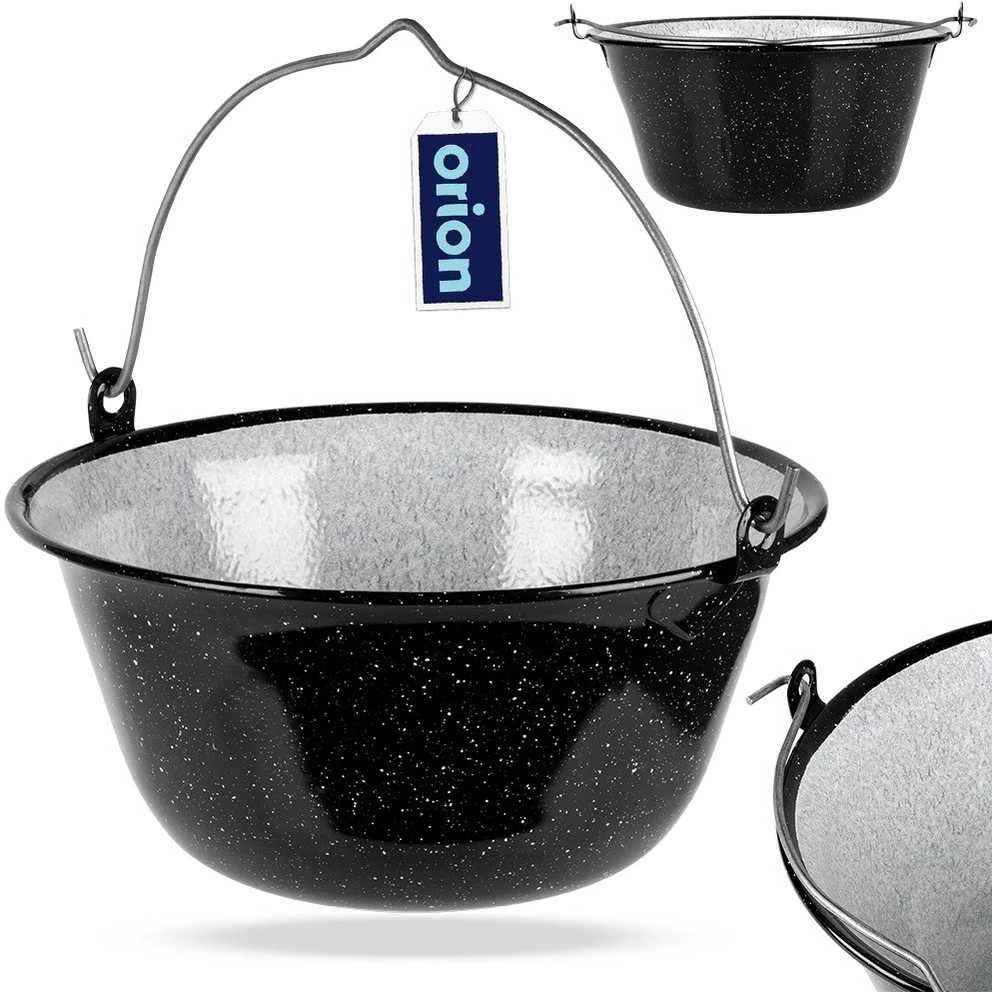Orion Emaliuotas katilas 9,5 l - Juodas/baltas, su kabinimo rankena