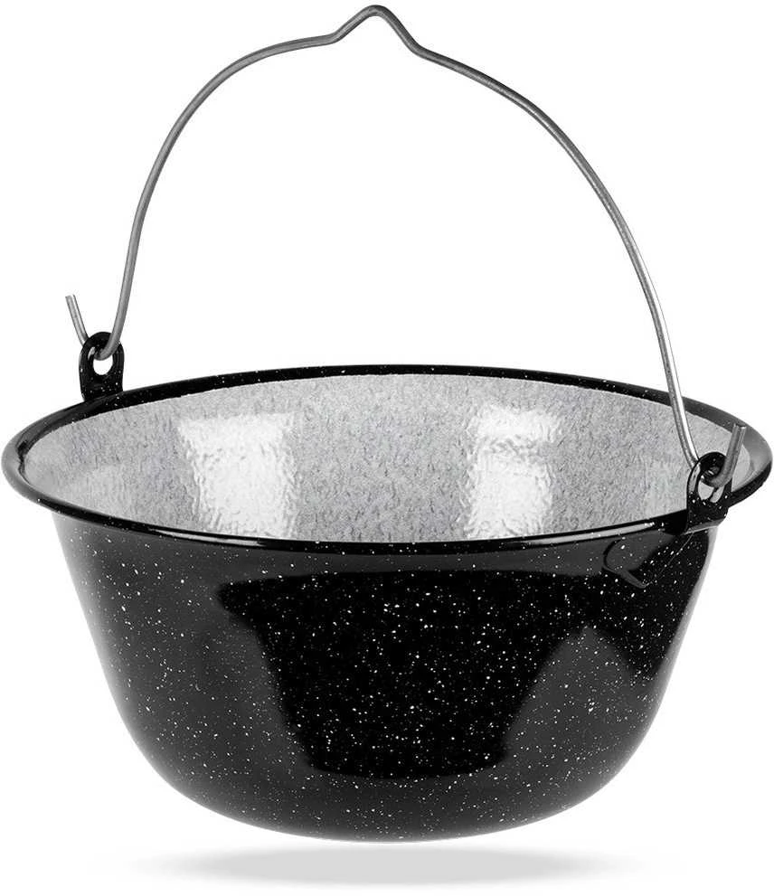 Orion Emaliuotas katilas 9,5 l - Juodas/baltas, su kabinimo rankena