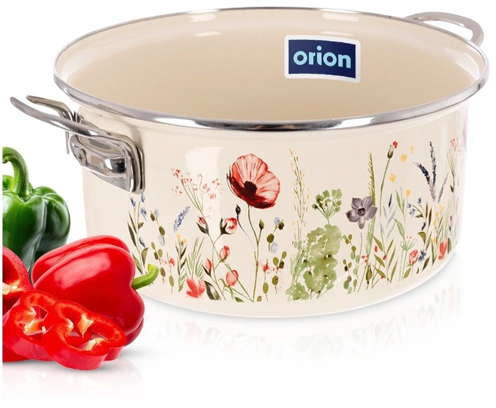 Emaliuotas puodas, kreminės spalvos, Ø 22 cm, 3 l