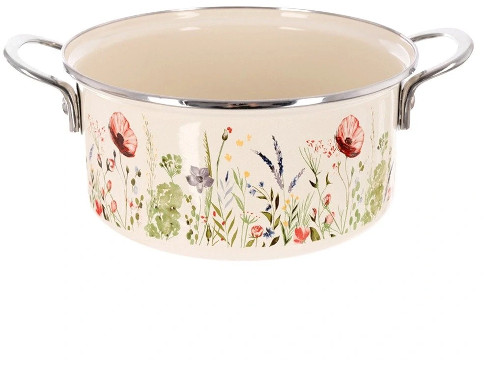 Emaliuotas puodas, kreminės spalvos, Ø 22 cm, 3 l