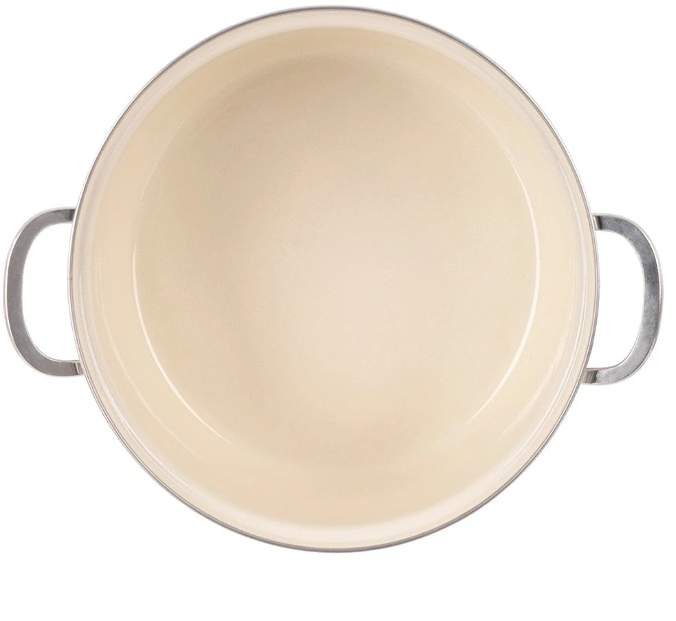 Emaliuotas puodas, kreminės spalvos, Ø 22 cm, 3 l