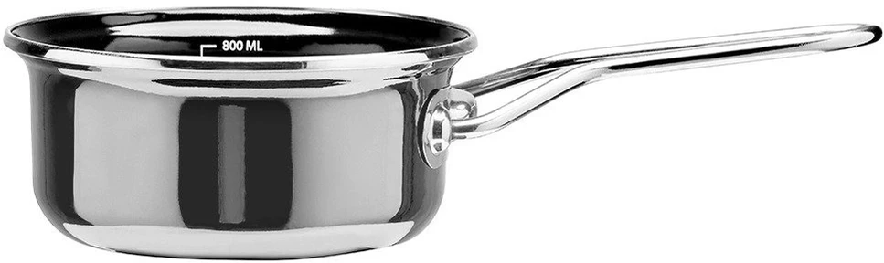 Emaliuotas puodas su vidine matavimo skale, juodas, 16 cm