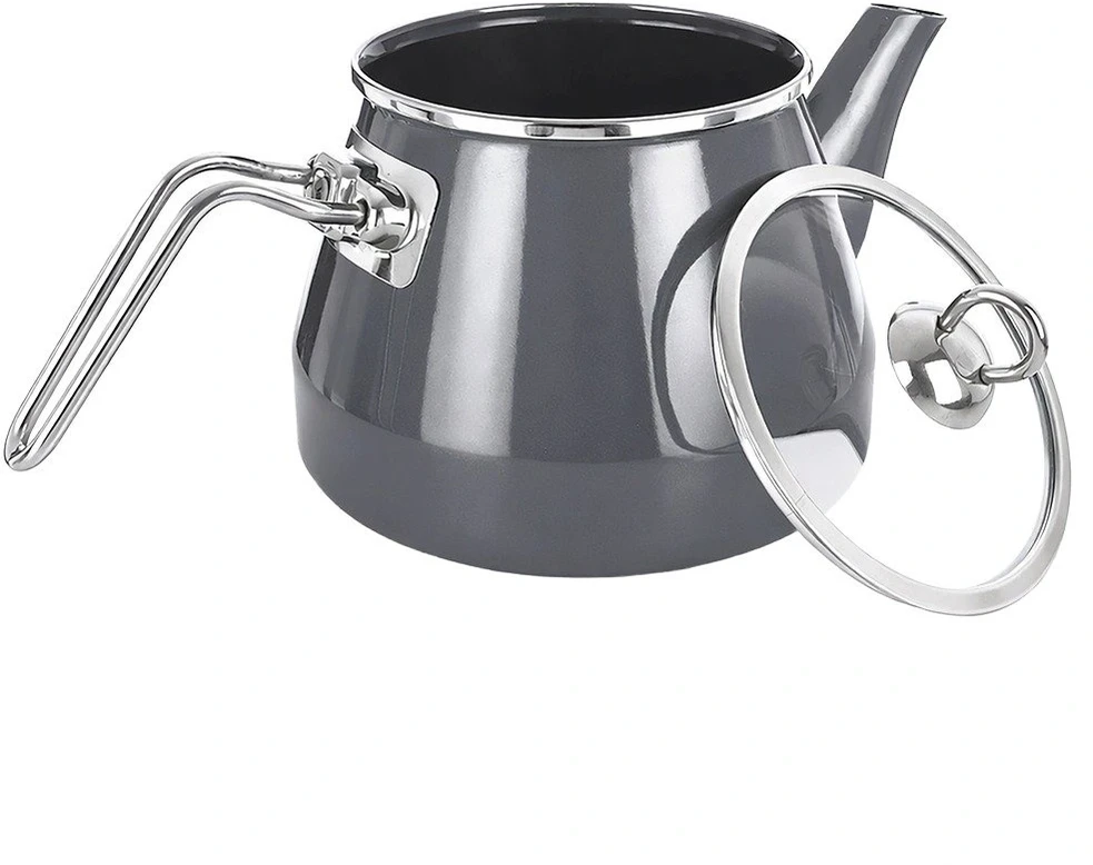 Emaliuotas virdulys 1,6 l, pilkas, 26 × 17 × 17 cm