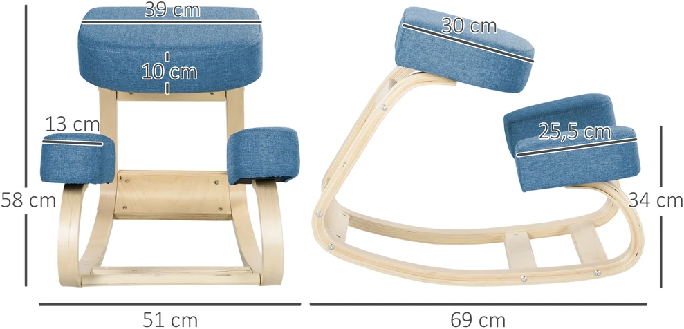 Ergonominis balnelis, mėlynas