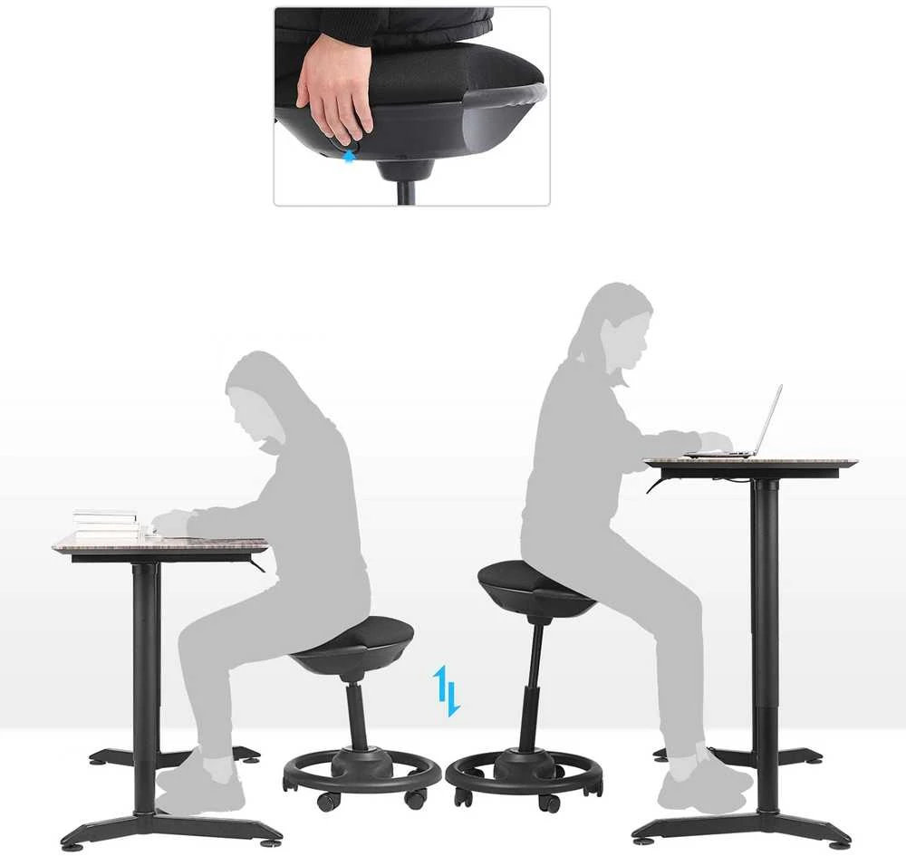 Songmics Reguliuojamo aukščio ergonomiška darbo taburetė