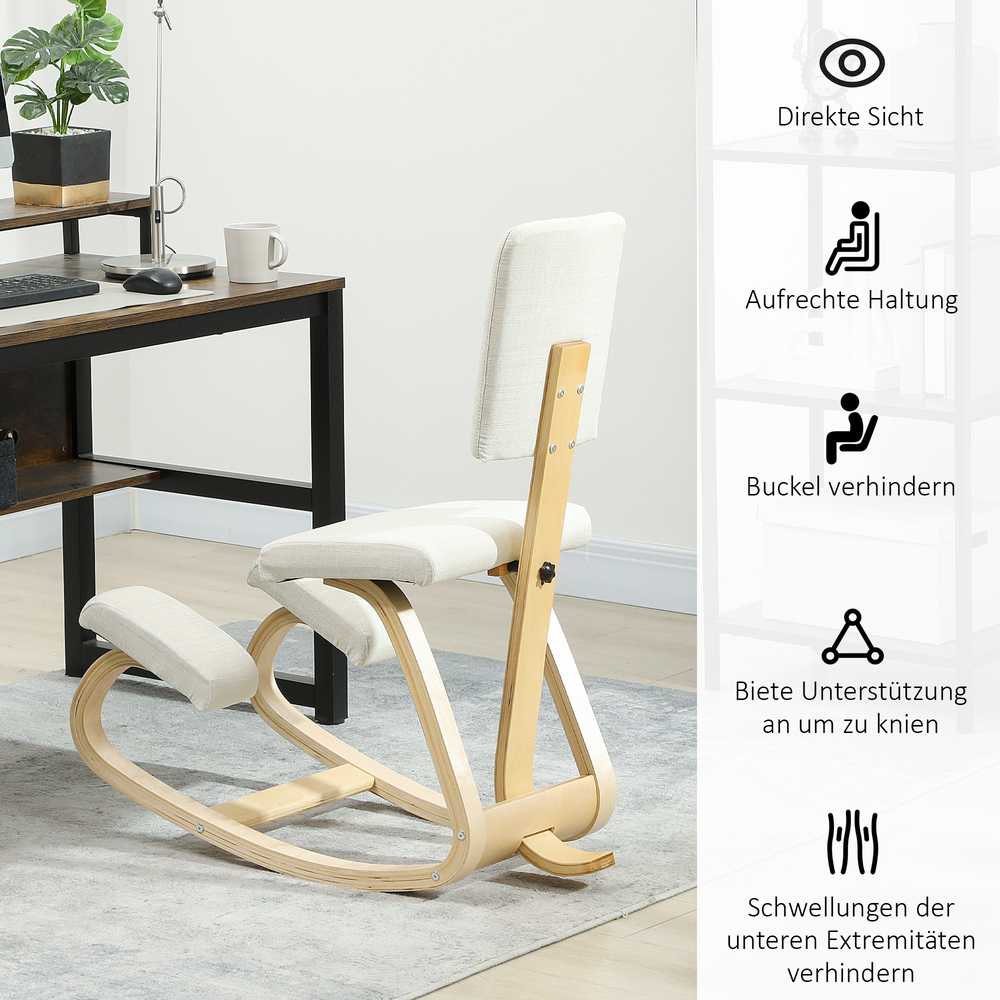 Ergonomiška kėdė kreminė