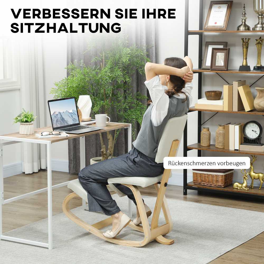 Ergonomiška kėdė kreminė
