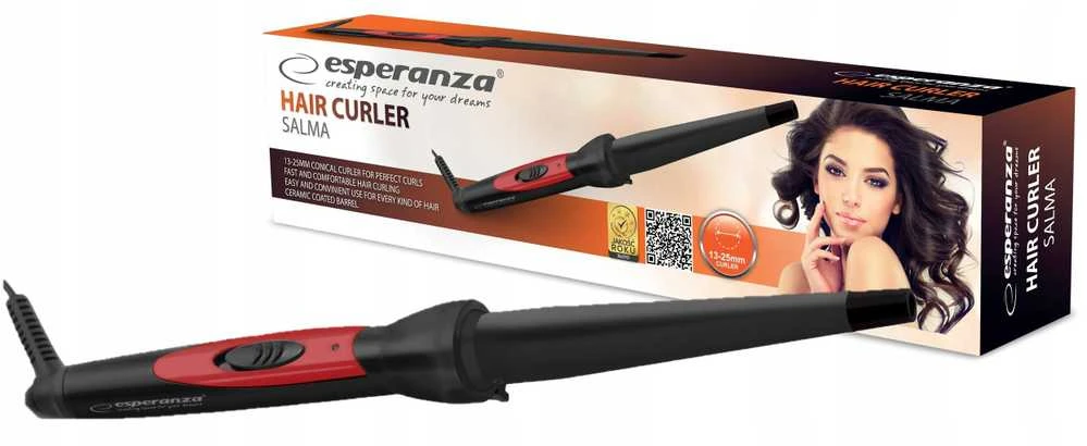 Curling iron conical Esperanza Salma EBL007 (25W, juodos spalvos)