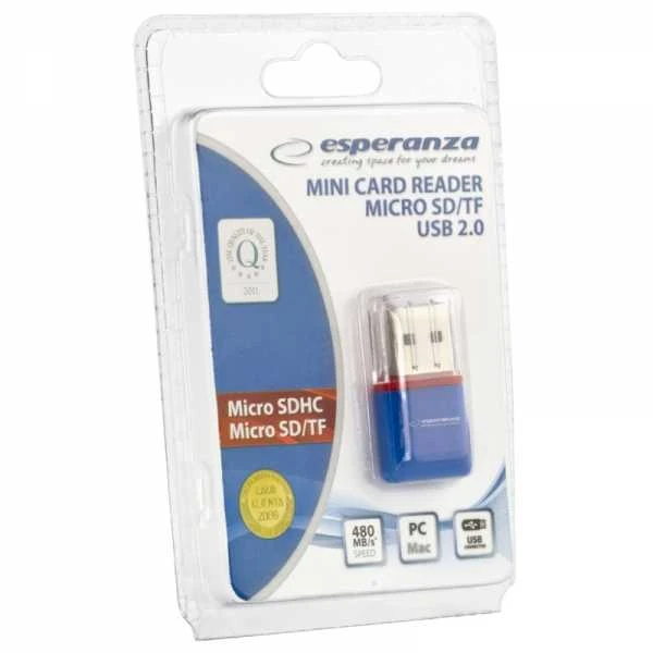 Esperanza MicroSD EA134B Mėlynas USB2.0 (MicroSD Pen Drive)