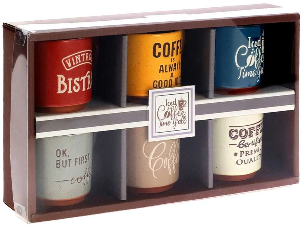 Orion Siaki Kolekcija Espresso puodelių rinkinys 110 ml 6 vnt. spalvų