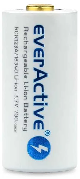 everActive USB įkraunamas RCR123A 16340 3,7V 700mAh akumuliatorius su PCM
