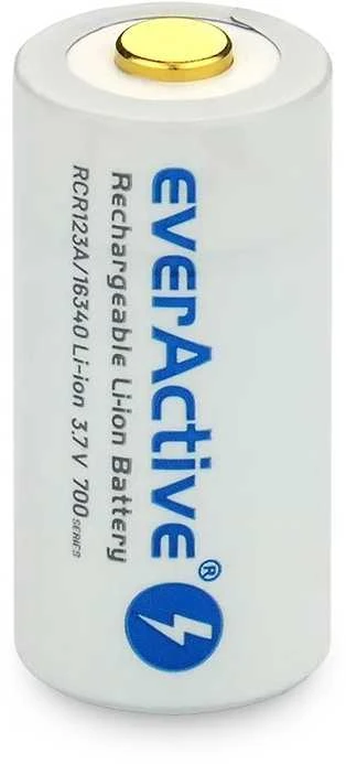 everActive USB įkraunamas RCR123A 16340 3,7V 700mAh akumuliatorius su PCM