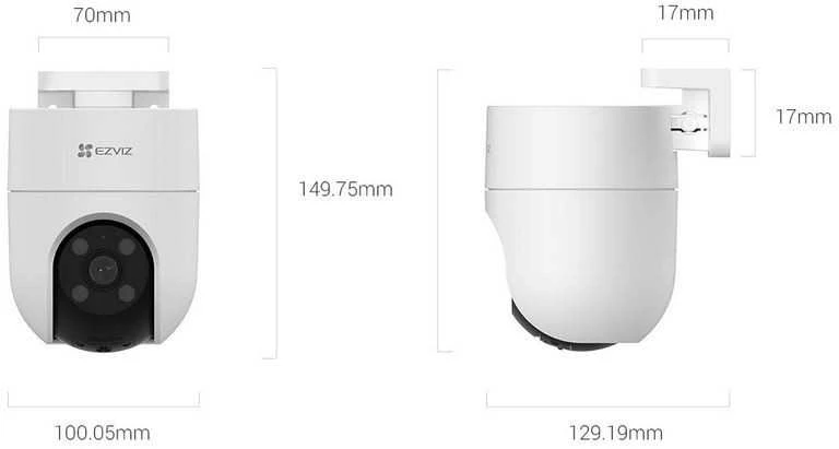 Valdoma 4G IP kamera su SIM jungtimi EZVIZ CS-H8C 4G LTE, 3Mpix, PIR, MicroSD jungtis, Ezviz app