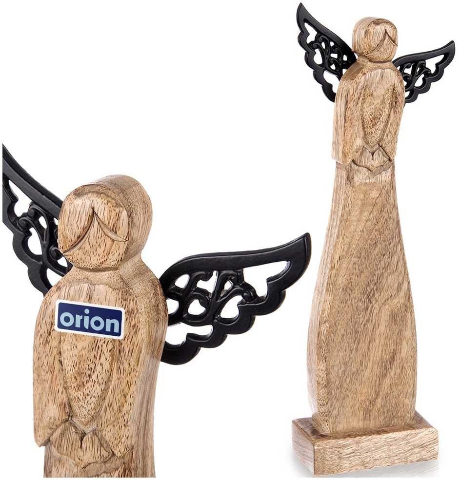 Orion medinė figura angelas 34 cm - natūralus mangos medis
