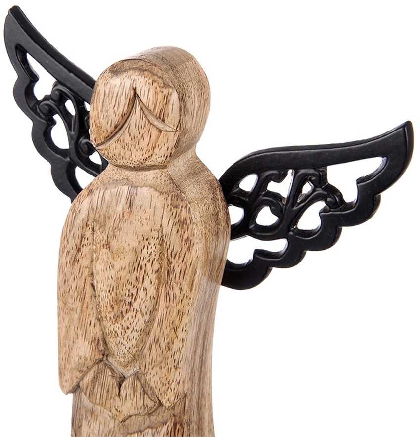 Orion medinė figura angelas 34 cm - natūralus mangos medis
