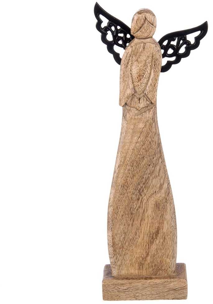 Orion medinė figura angelas 34 cm - natūralus mangos medis