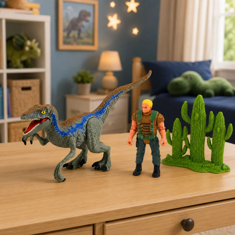 Lean Toys Rinkinys Dinosaur Hunter Figures Movabable Limbs Mesh Weapon Priedai