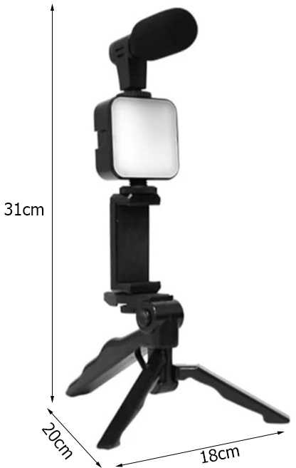 Filmavimo rinkinys su stovu ir mikrofonu AY49