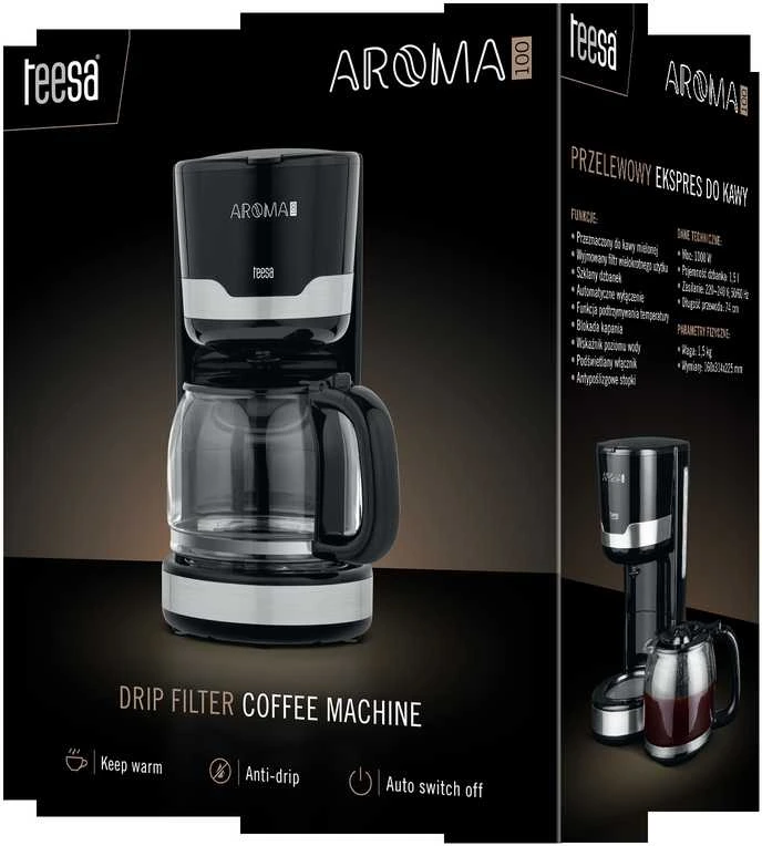 Teesa Filtruotas kavos aparatas 1.5L AROMA 100