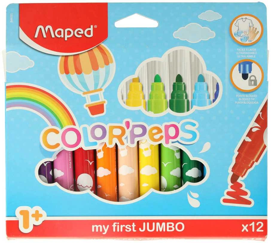 Maped Jumbo spalvų atlenkiami dėžutės žymekliai 12 vnt.