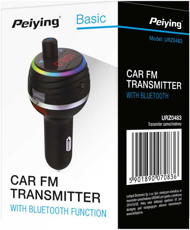 Peiying FM moduliatorius Bluetooth 2xUSB - Juodas