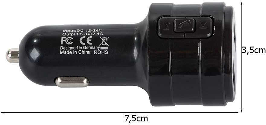 FM MP3 Bluetooth siųstuvas su 2 USB įkrovikliu