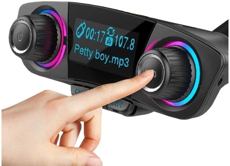FM siųstuvas su Bluetooth USB 5.0, 8 funkcijos