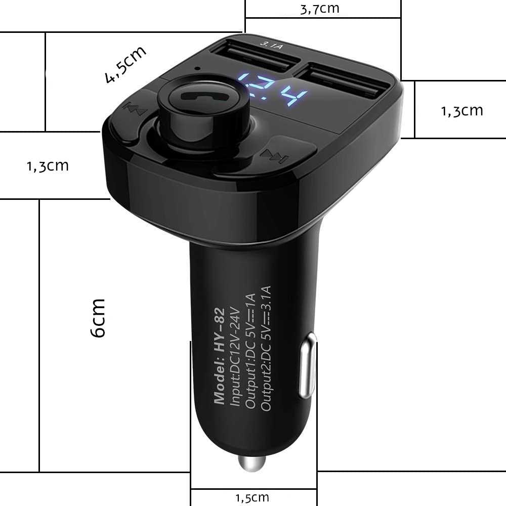 FM siųstuvas su USB ir Bluetooth MP3 grotuvas